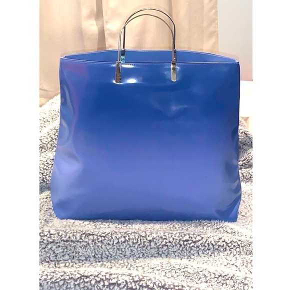 Handbags - Ombré Blue Tote bag with Silver metal handles 14” X 19”